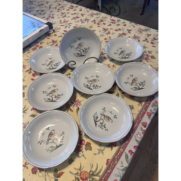 Queen's Bird Spode Salad Plates Various Years and Backstamps 8" 12 Available - Picture 2 of 12